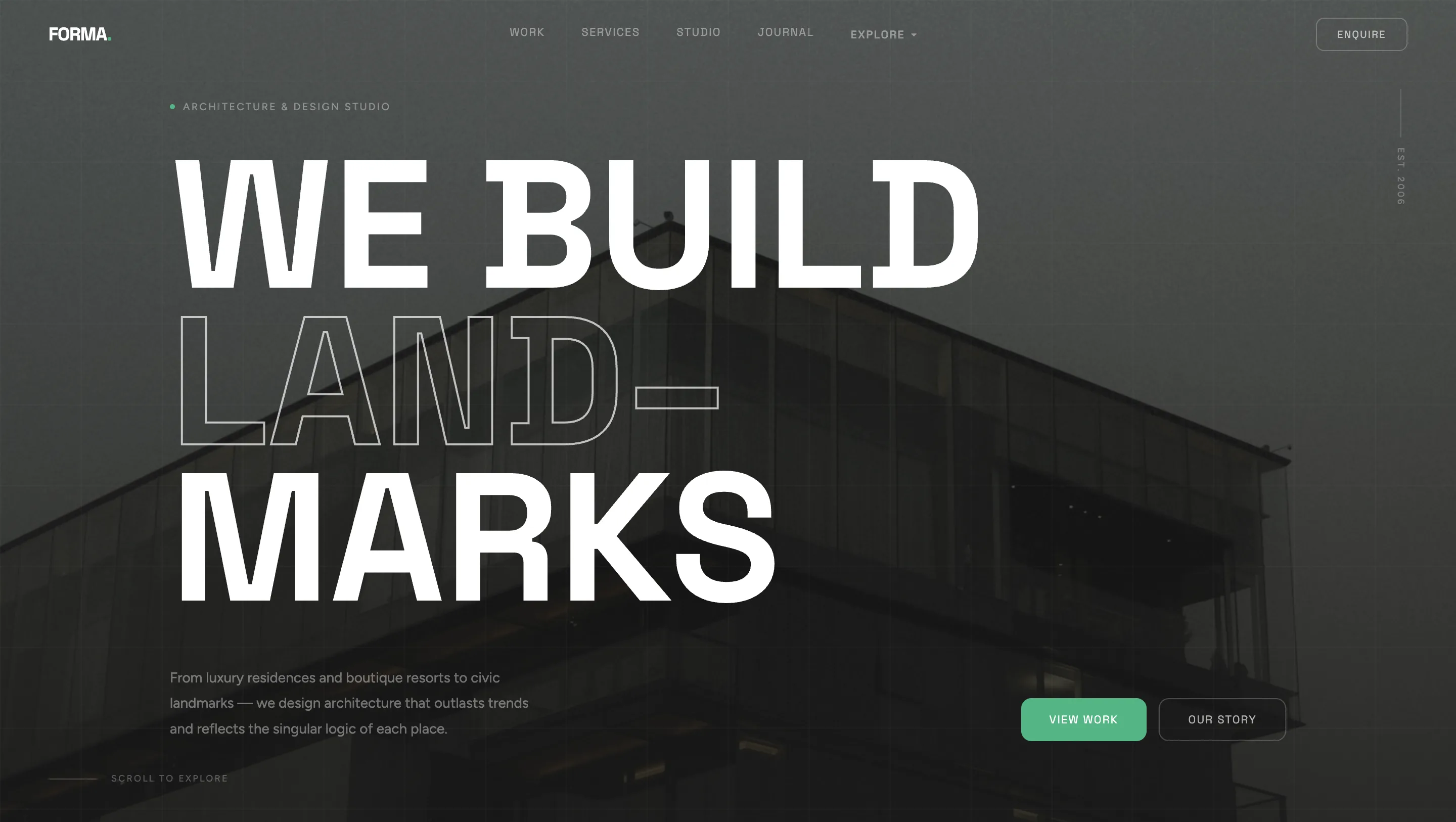 Concept Build: Editorial Platform for an Architecture Studio visual 1