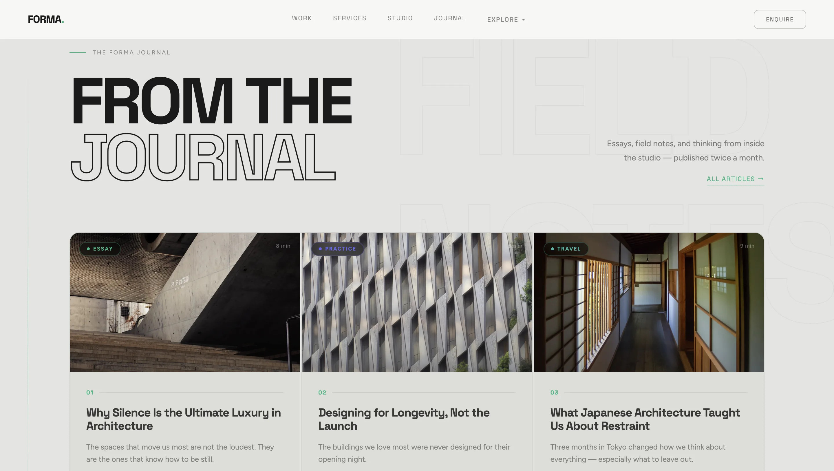 Concept Build: Editorial Platform for an Architecture Studio visual 3