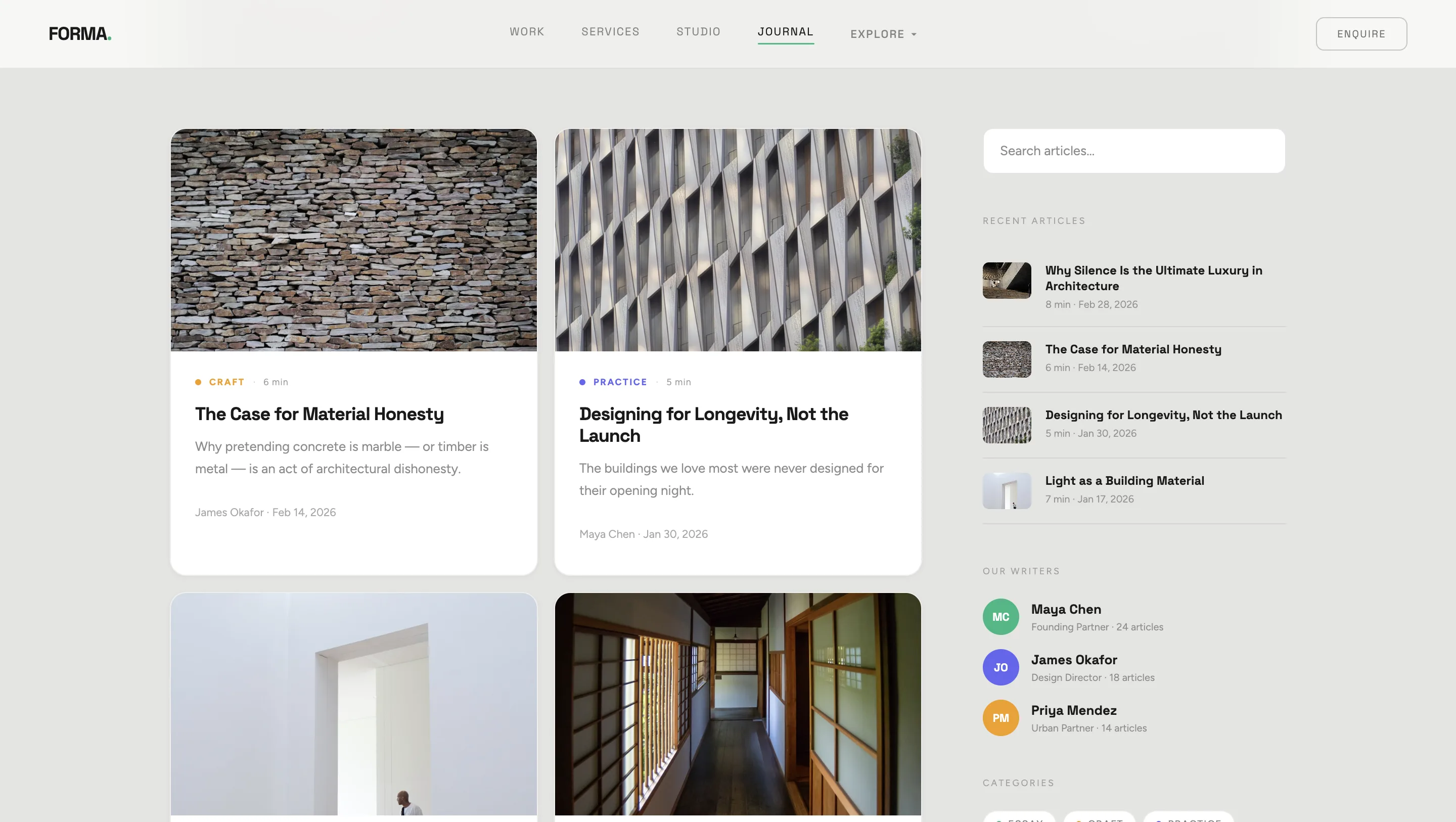 Concept Build: Editorial Platform for an Architecture Studio gallery 12