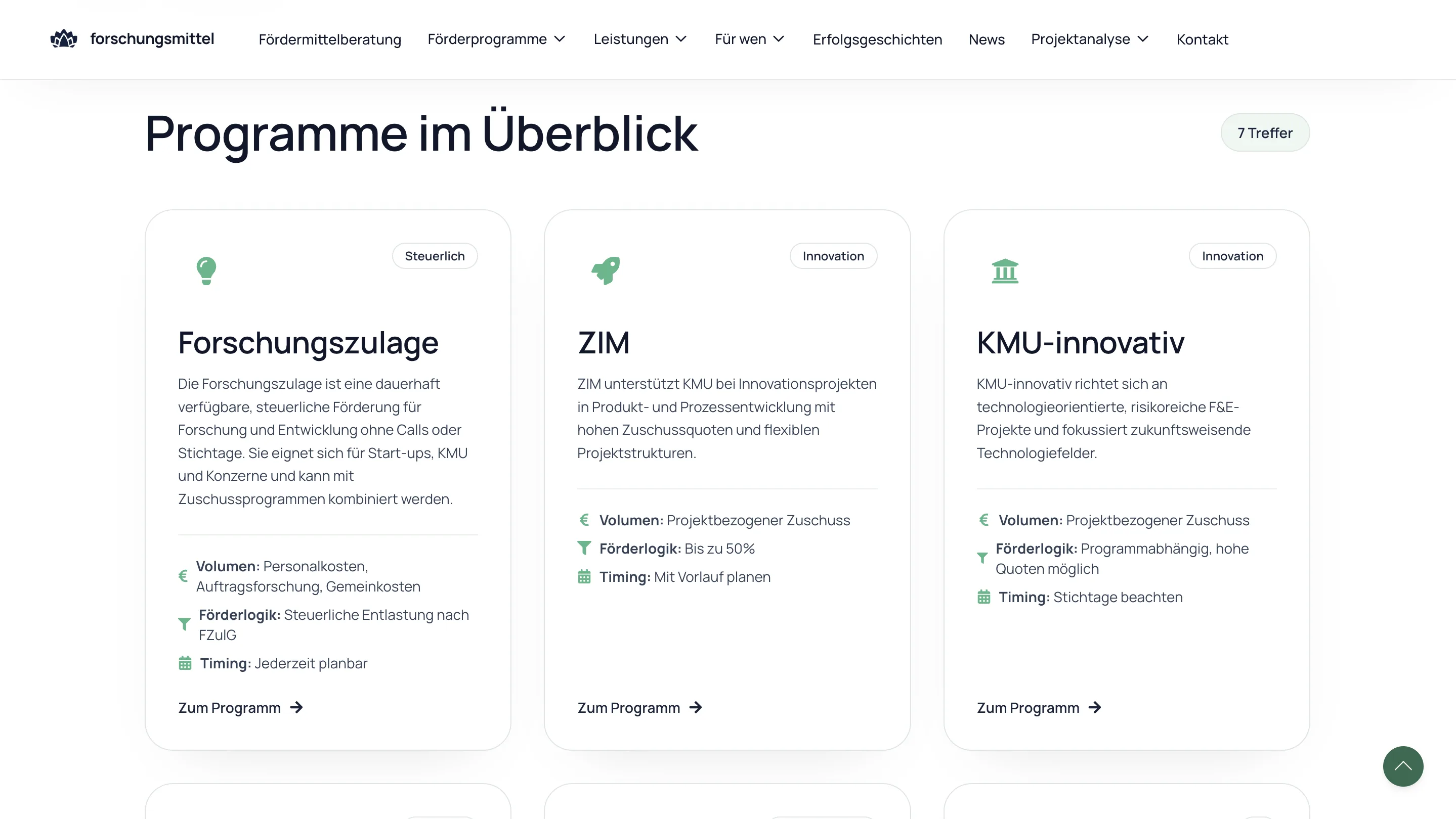 Forschungsmittel website layer screen 06