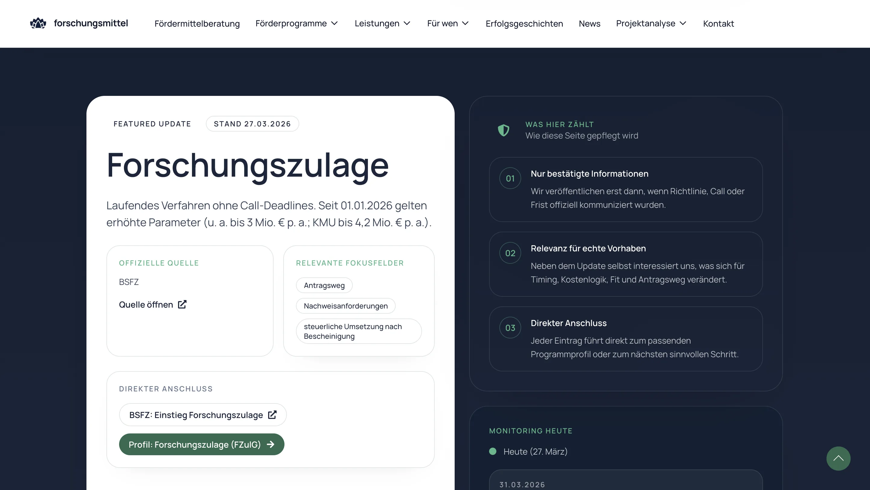 Forschungsmittel website layer screen 10