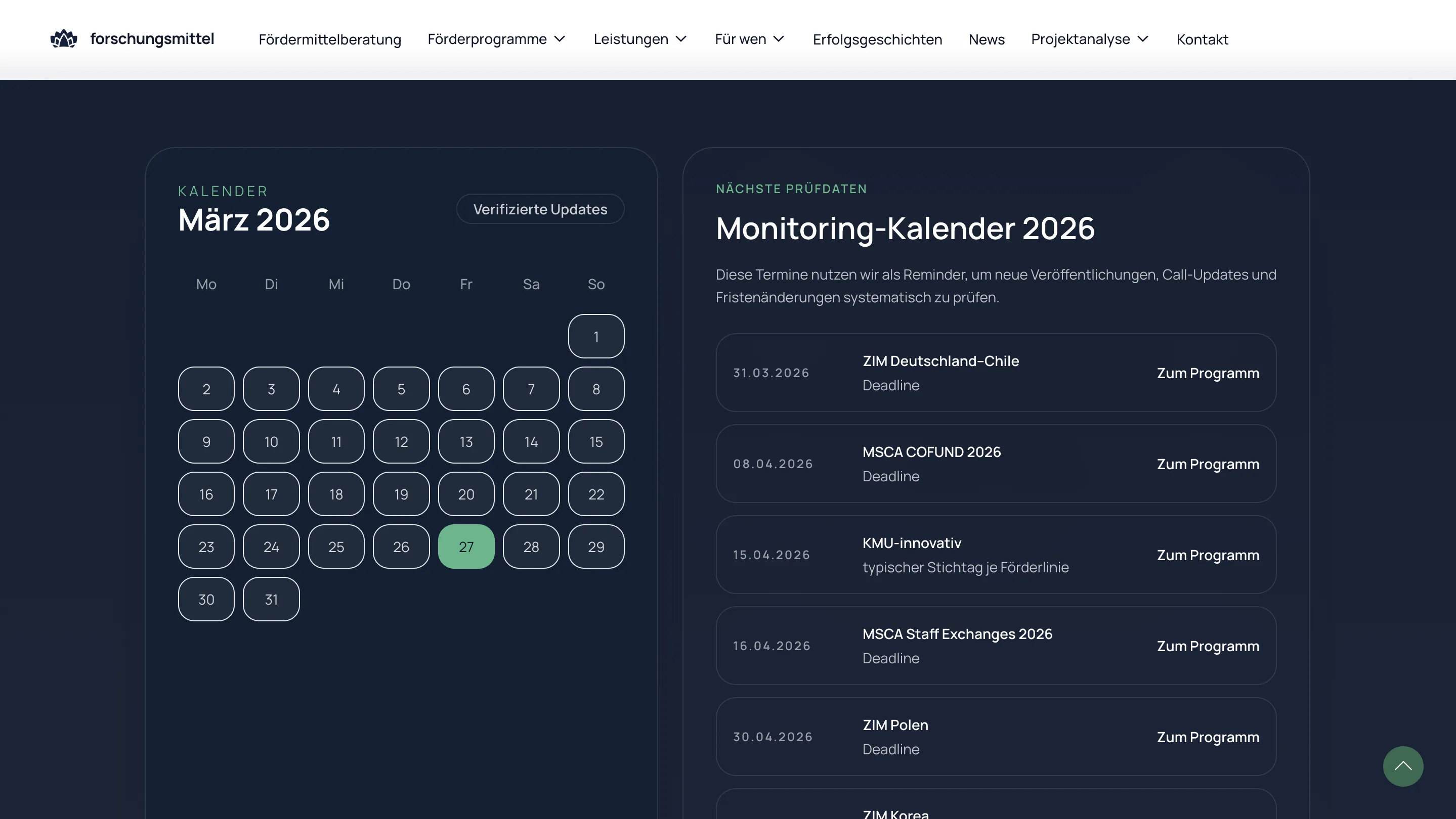 Forschungsmittel website layer screen 11