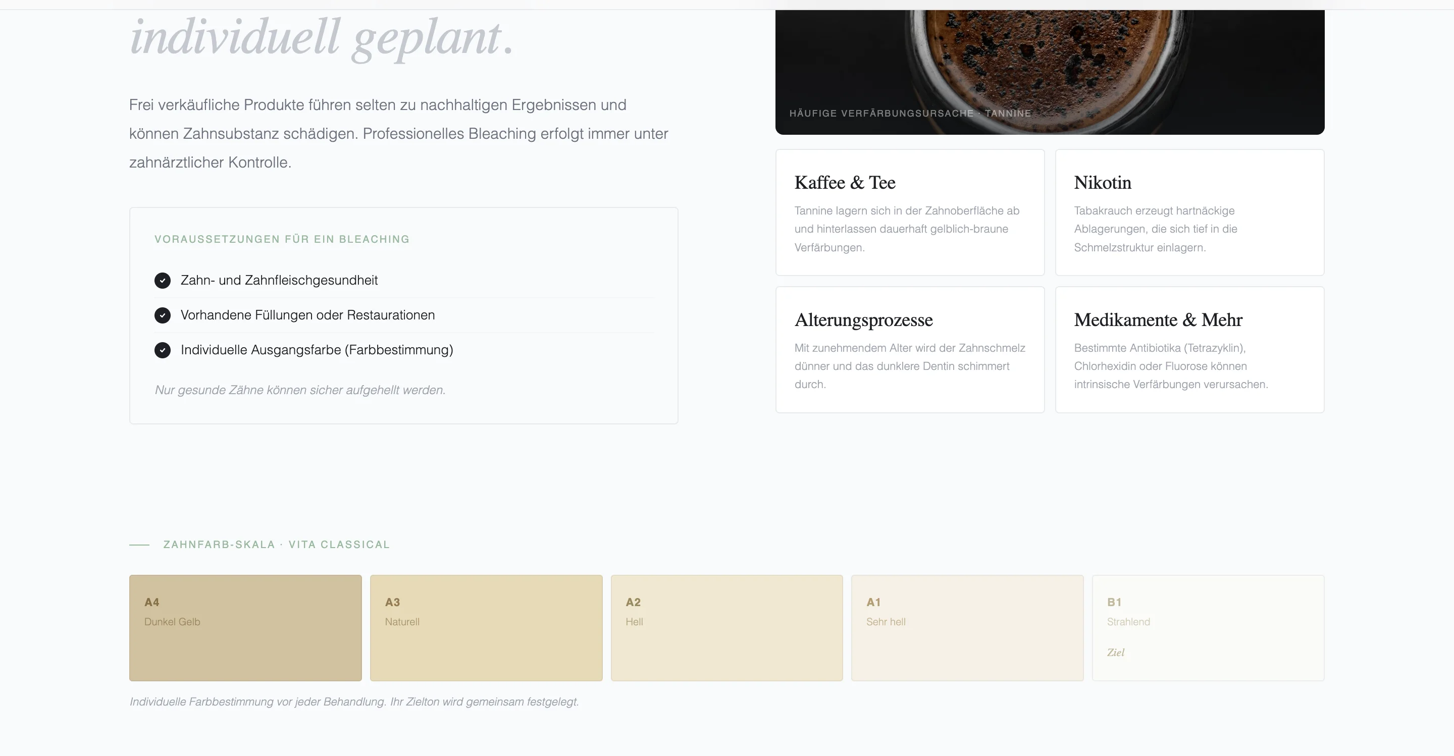Illustrative topic page with structured content blocks (concept)