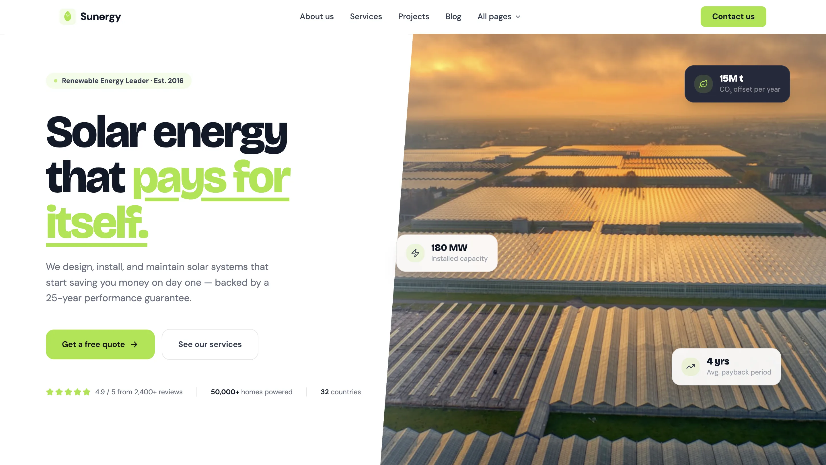 Renewable energy corporate platform reference build overview (illustrative)