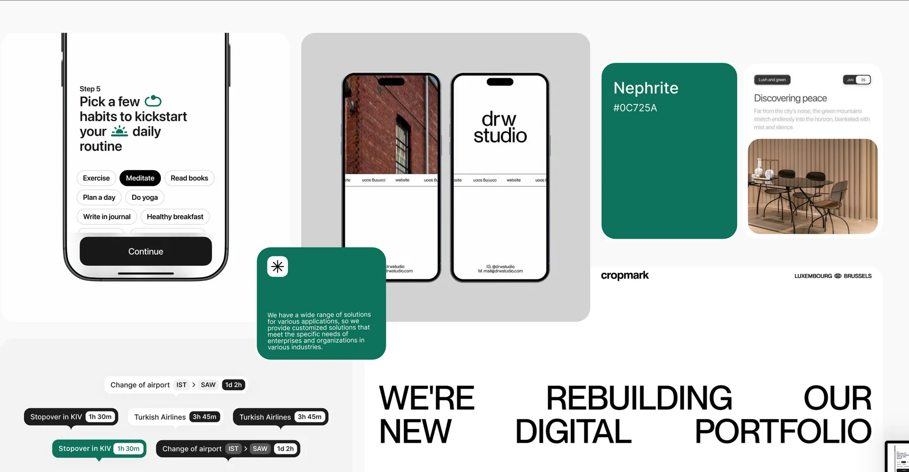 Alternative AERA visual direction using green route accents