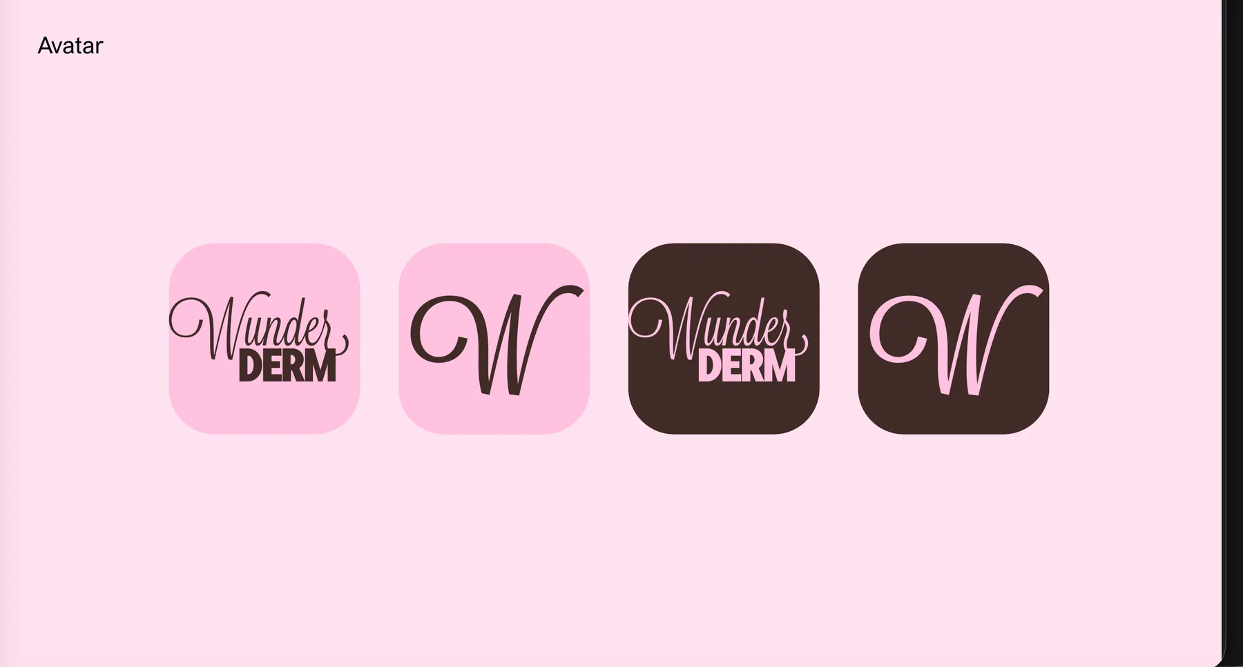 WunderDerm responsive logo and avatar system